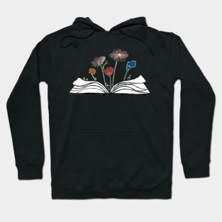 Flowers growing form a book - beautiful reading - blue Hoodie